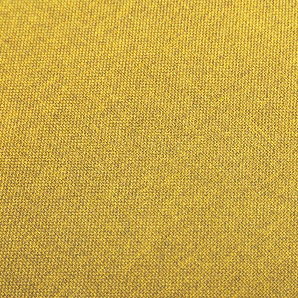 Yellow Fabric Bar Stools Set 2 Pieces Backrest Footrest for Kitchen Dining Counter