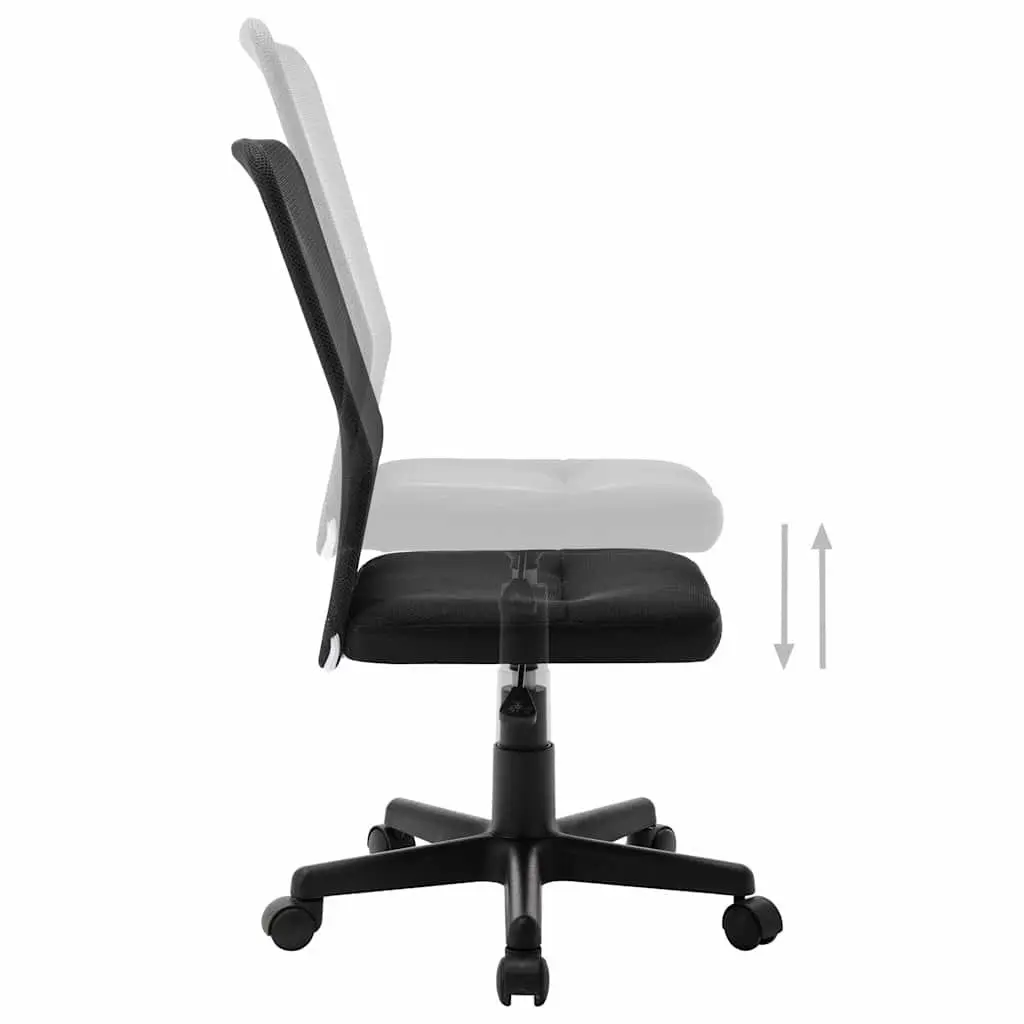 Office Chair Black Mesh Fabric Mid Back Height Adjustable Swivel Desk Chair