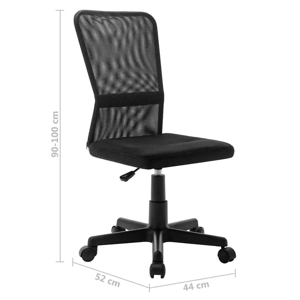 Office Chair Black Mesh Fabric Mid Back Height Adjustable Swivel Desk Chair