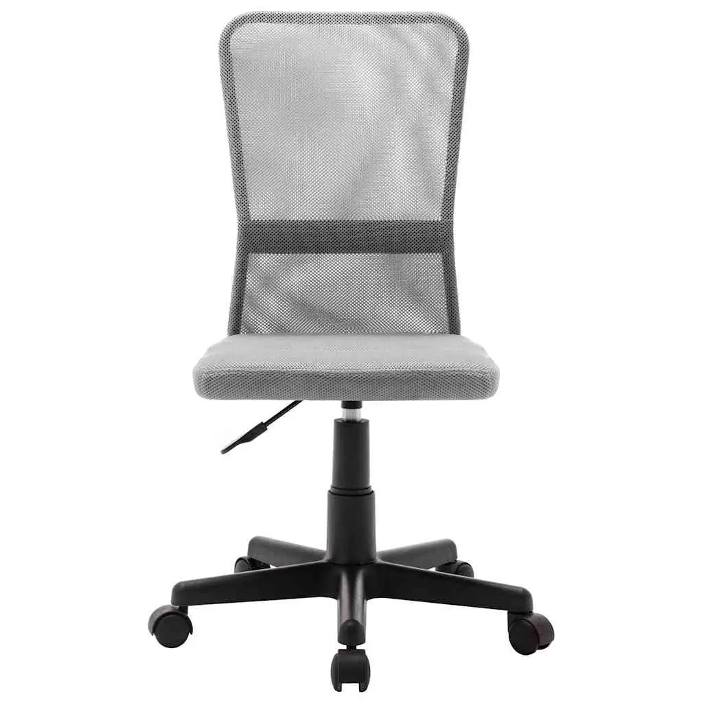 Office Chair Grey Mesh Fabric Swivel Mid Back Adjustable Height Gas Lift