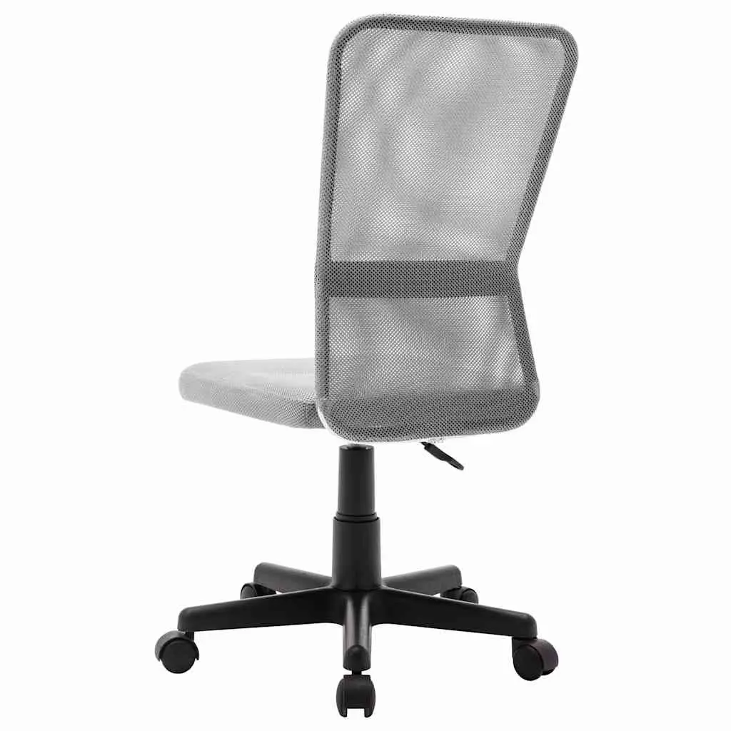 Office Chair Grey Mesh Fabric Swivel Mid Back Adjustable Height Gas Lift