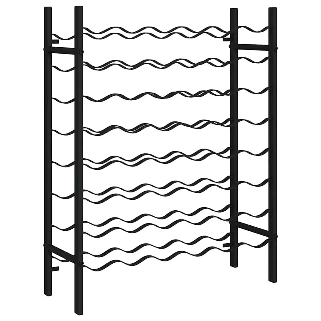 Wine Rack for Kitchen Dining Bar 48 Bottle Black Metal Storage Cabinet Display Stand