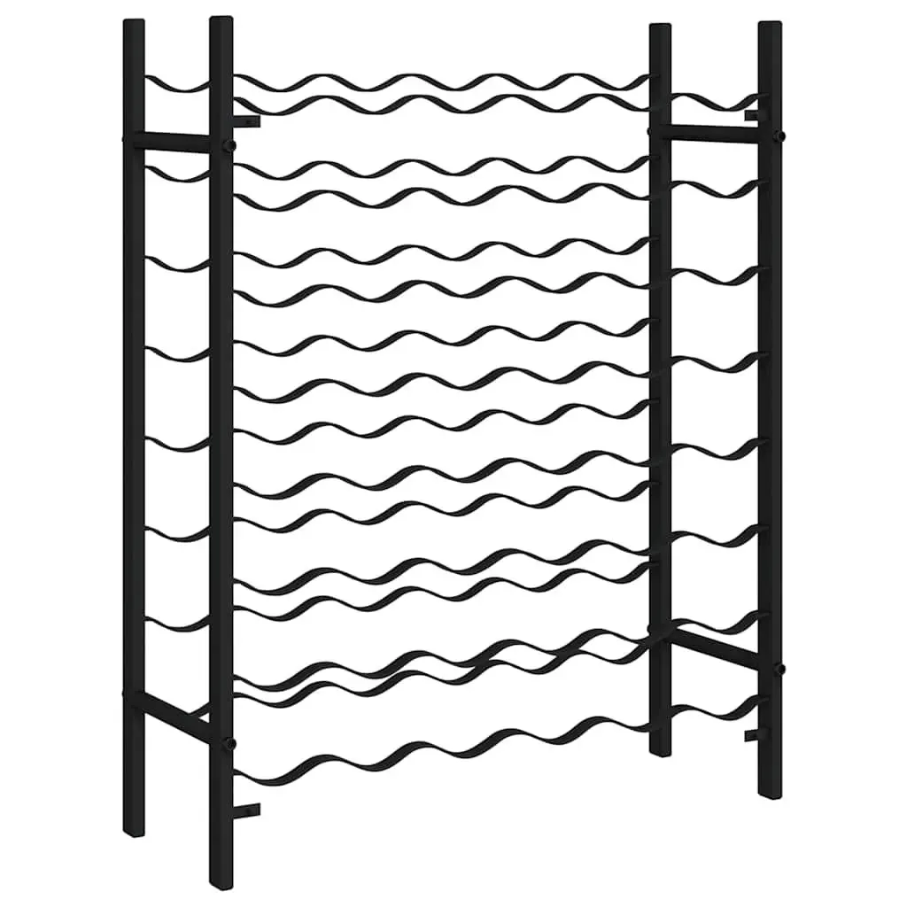 Wine Rack for Kitchen Dining Bar 48 Bottle Black Metal Storage Cabinet Display Stand