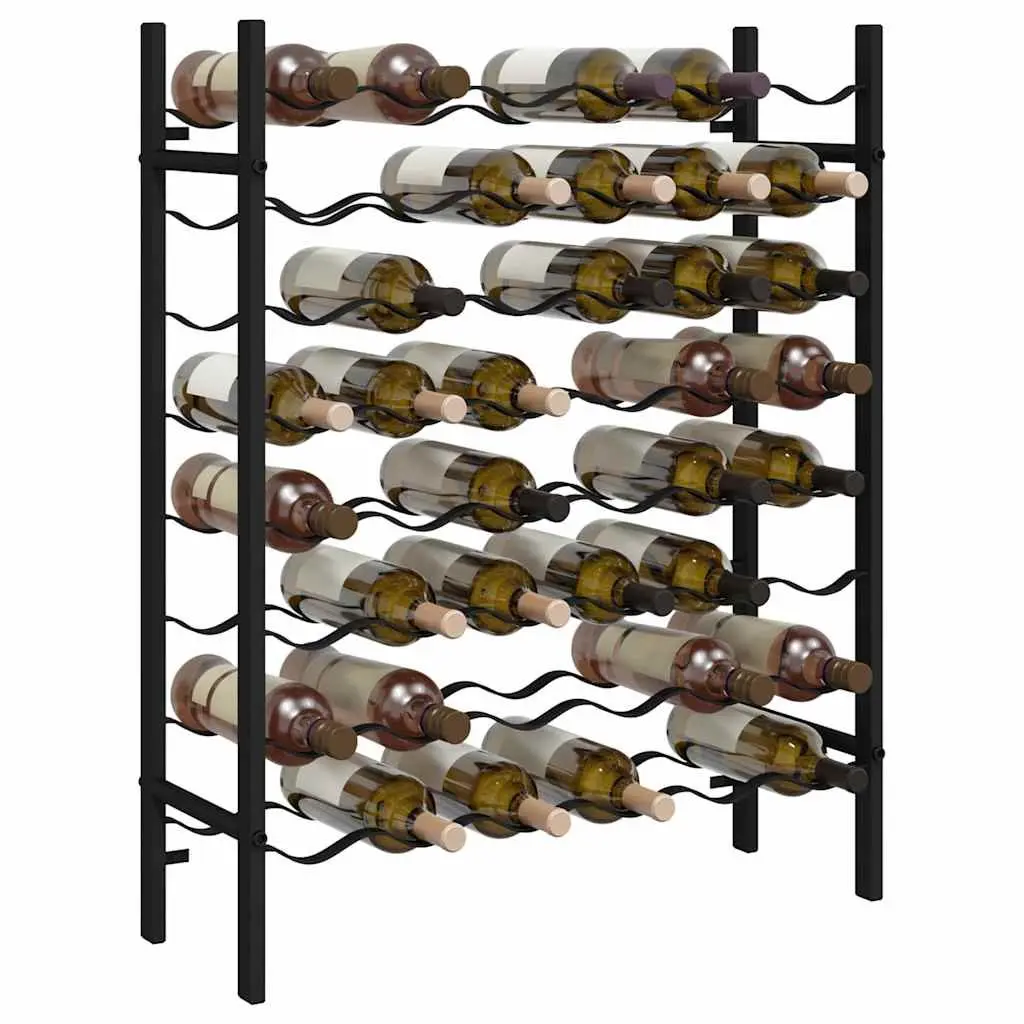 Wine Rack for Kitchen Dining Bar 48 Bottle Black Metal Storage Cabinet Display Stand