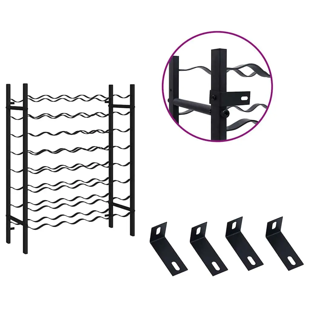 Wine Rack for Kitchen Dining Bar 48 Bottle Black Metal Storage Cabinet Display Stand