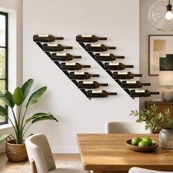 Detailed Specs of Black Metal Wall-Mounted Wine Racks