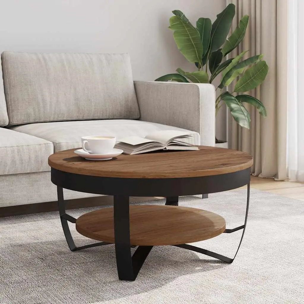Coffee Table 65x65x32 cm Solid Acacia Wood Industrial Vintage Side End Table