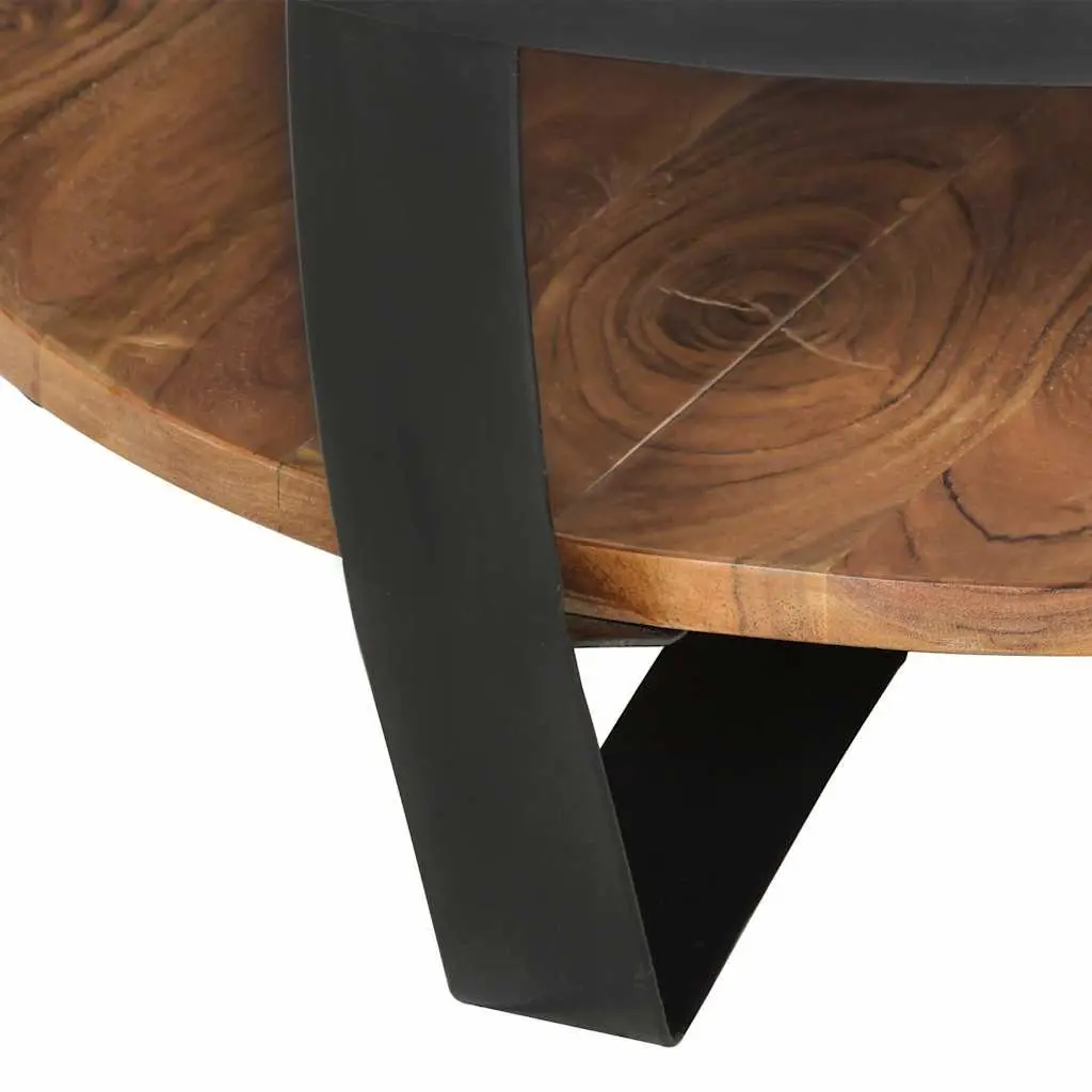 Coffee Table 65x65x32 cm Solid Acacia Wood Industrial Vintage Side End Table