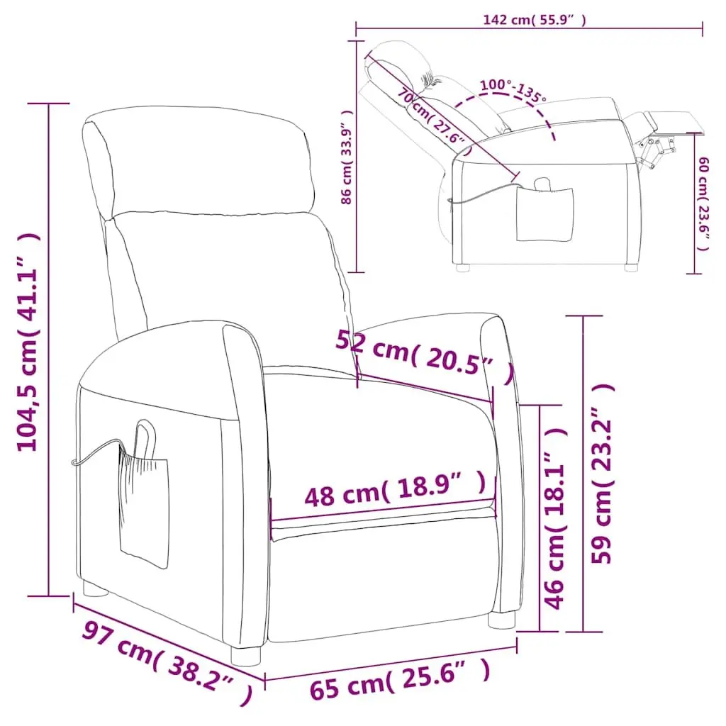 Black Faux Leather Reclining Massage Chair