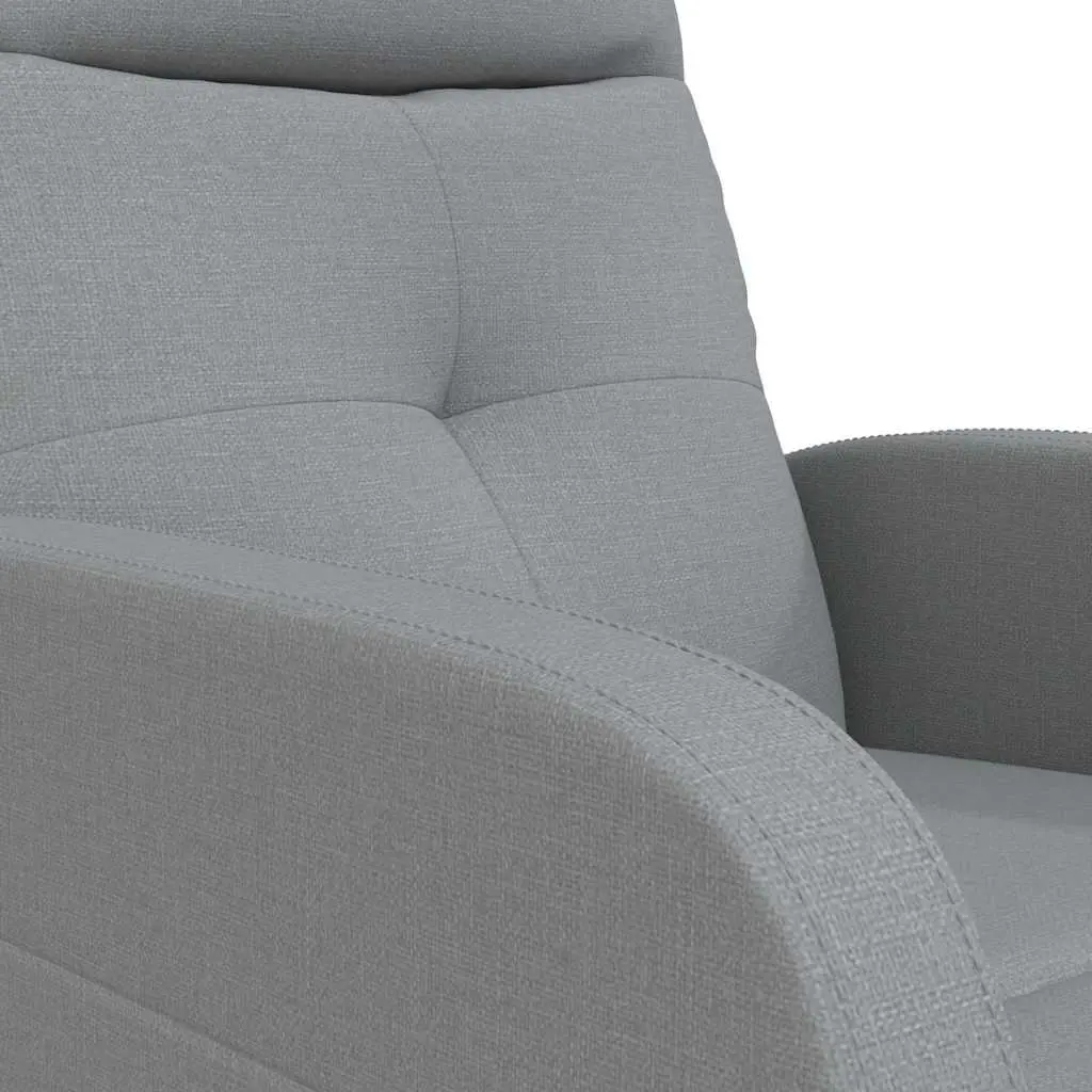 Electric Massage Chair for Home Grey Fabric Reclining Armchair 6 Massage Points