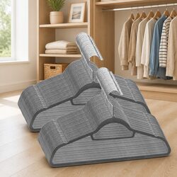Grey Velvet Clothes Hanger Set - 50 Durable Pieces
