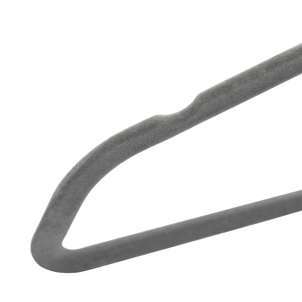 Clothes Hangers for Wardrobe or Closet 100 Piece Grey Velvet Coating Plastic Metal Durable