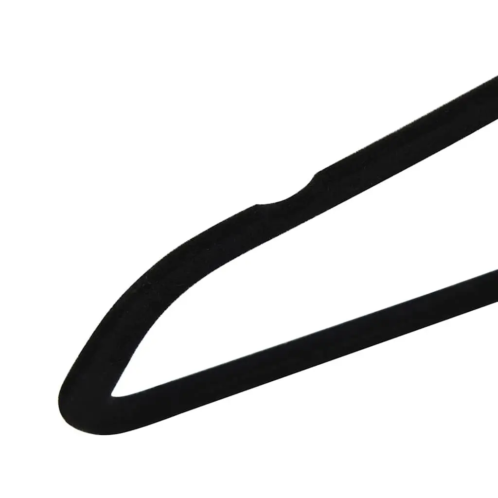 Clothes Hangers 100 Pack Anti-slip Velvet Black Wardrobe Storage Organiser Set