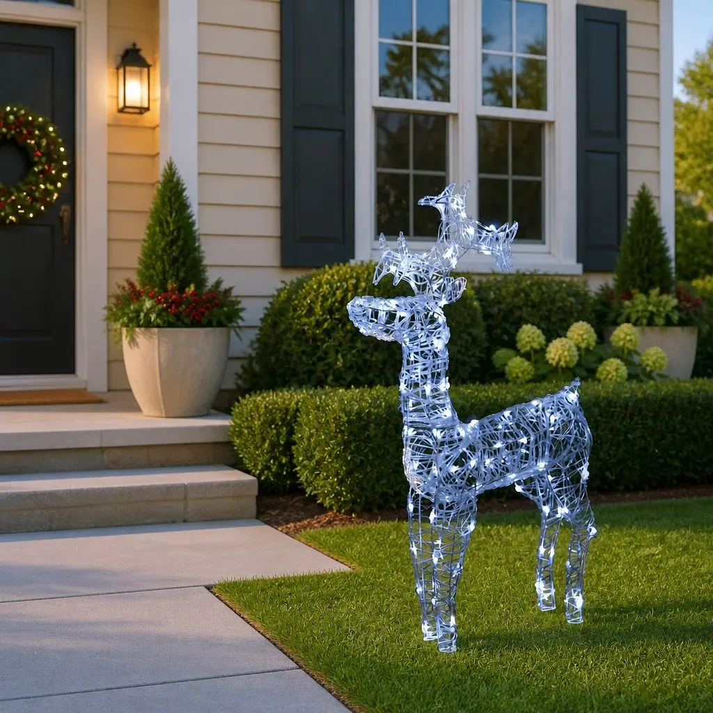 Standing Reindeer Christmas Decoration Indoor Outdoor 60x16x100 cm