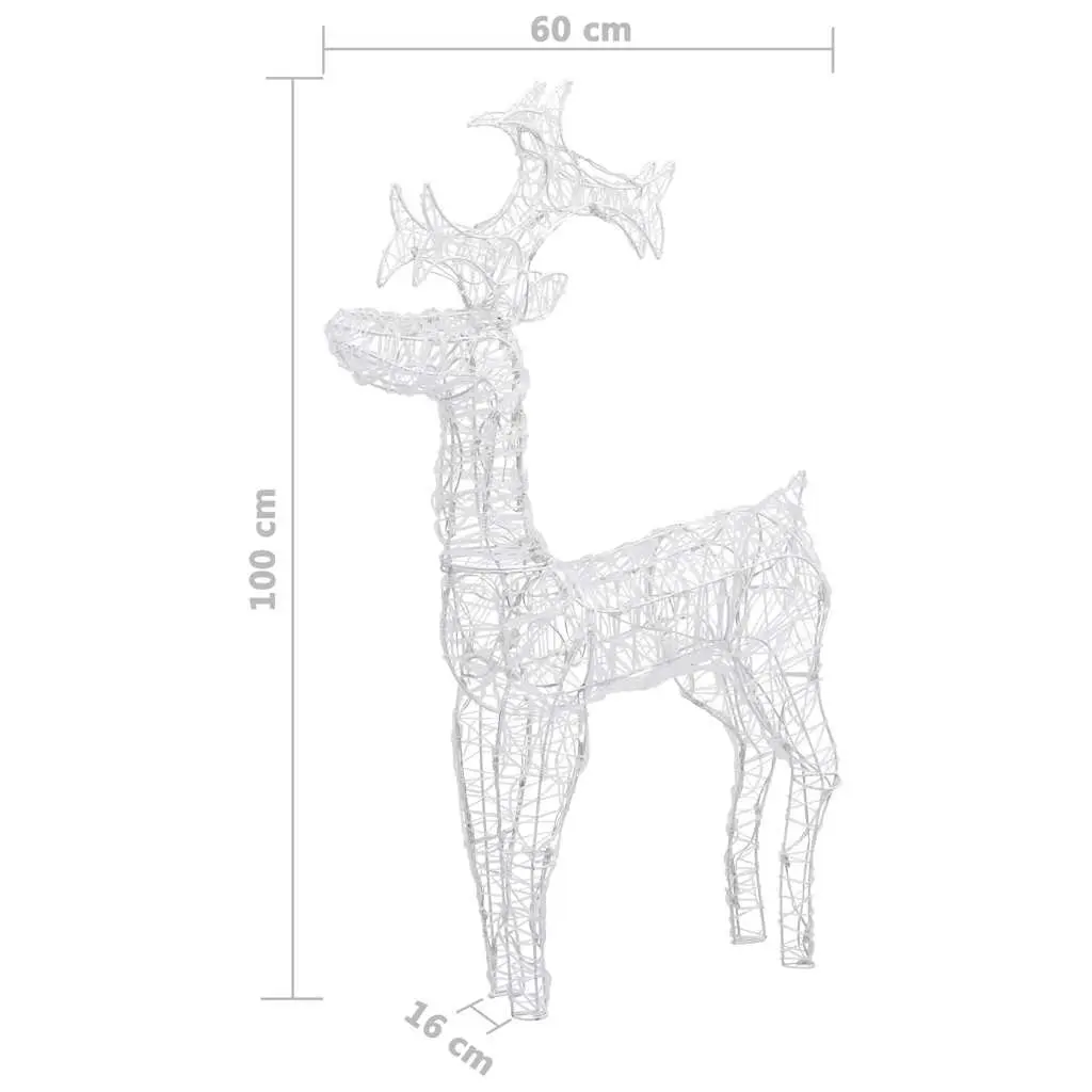 Standing Reindeer Christmas Decoration Indoor Outdoor 60x16x100 cm