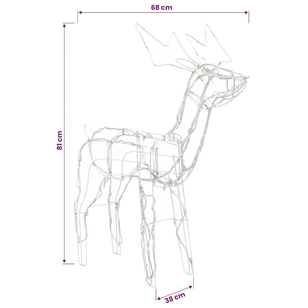 Christmas Reindeer LED Light Display Decoration Warm White 229 LEDs Indoor