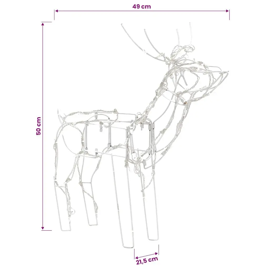 Christmas Reindeer LED Light Display Decoration Warm White 229 LEDs Indoor