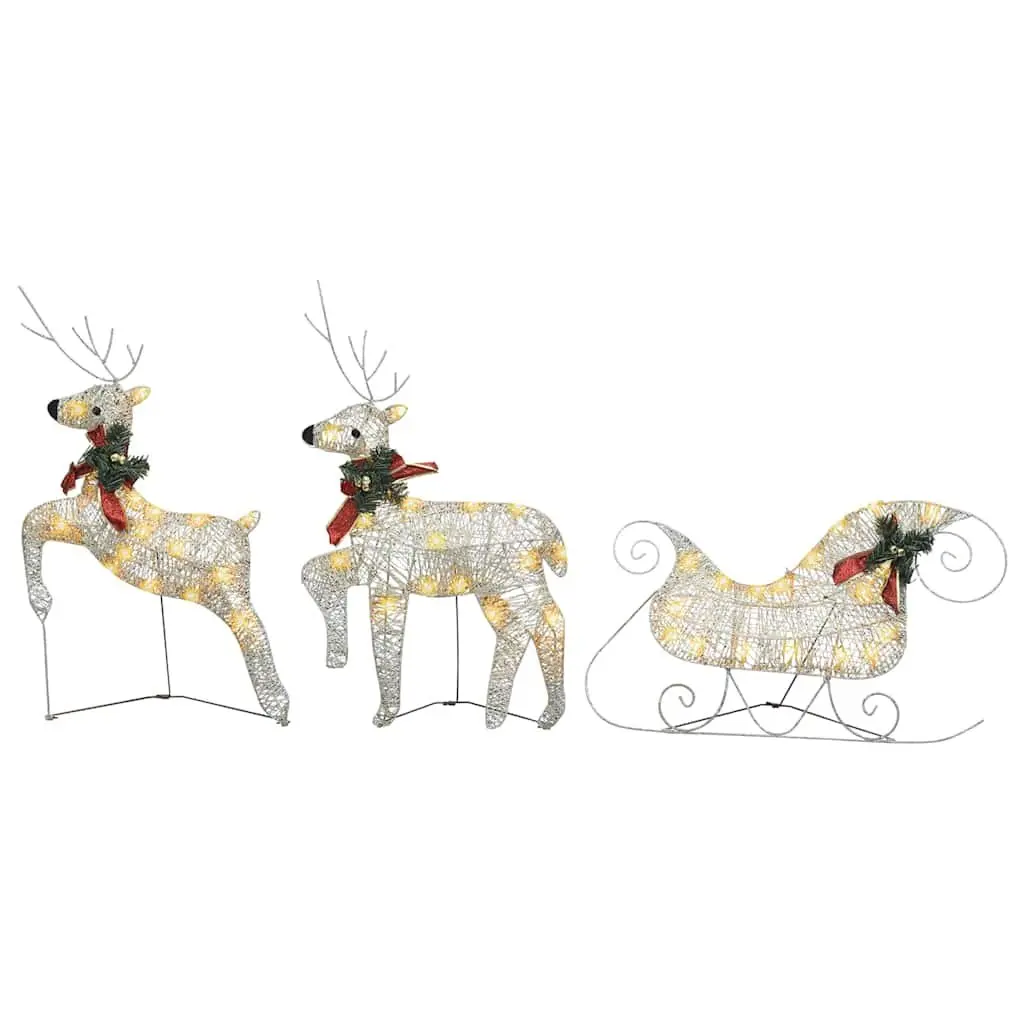 Reindeer and Sleigh Gold LED Lights Christmas Decoration for Outdoor and Indoor Use 60 Count
