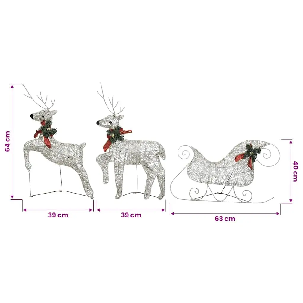 Reindeer and Sleigh Gold LED Lights Christmas Decoration for Outdoor and Indoor Use 60 Count