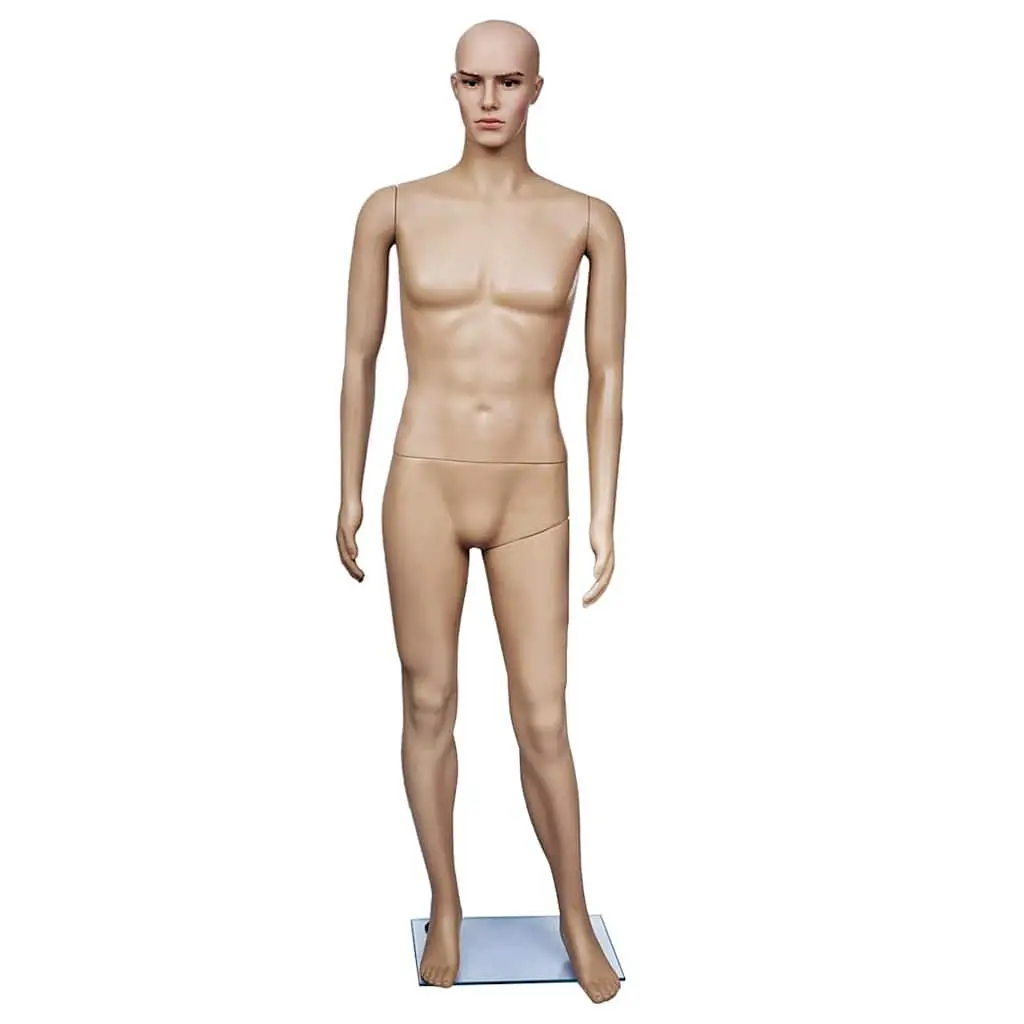 Full-Body Male Mannequin Beige Display Torso with Head Arms Legs for Retail Shop Window