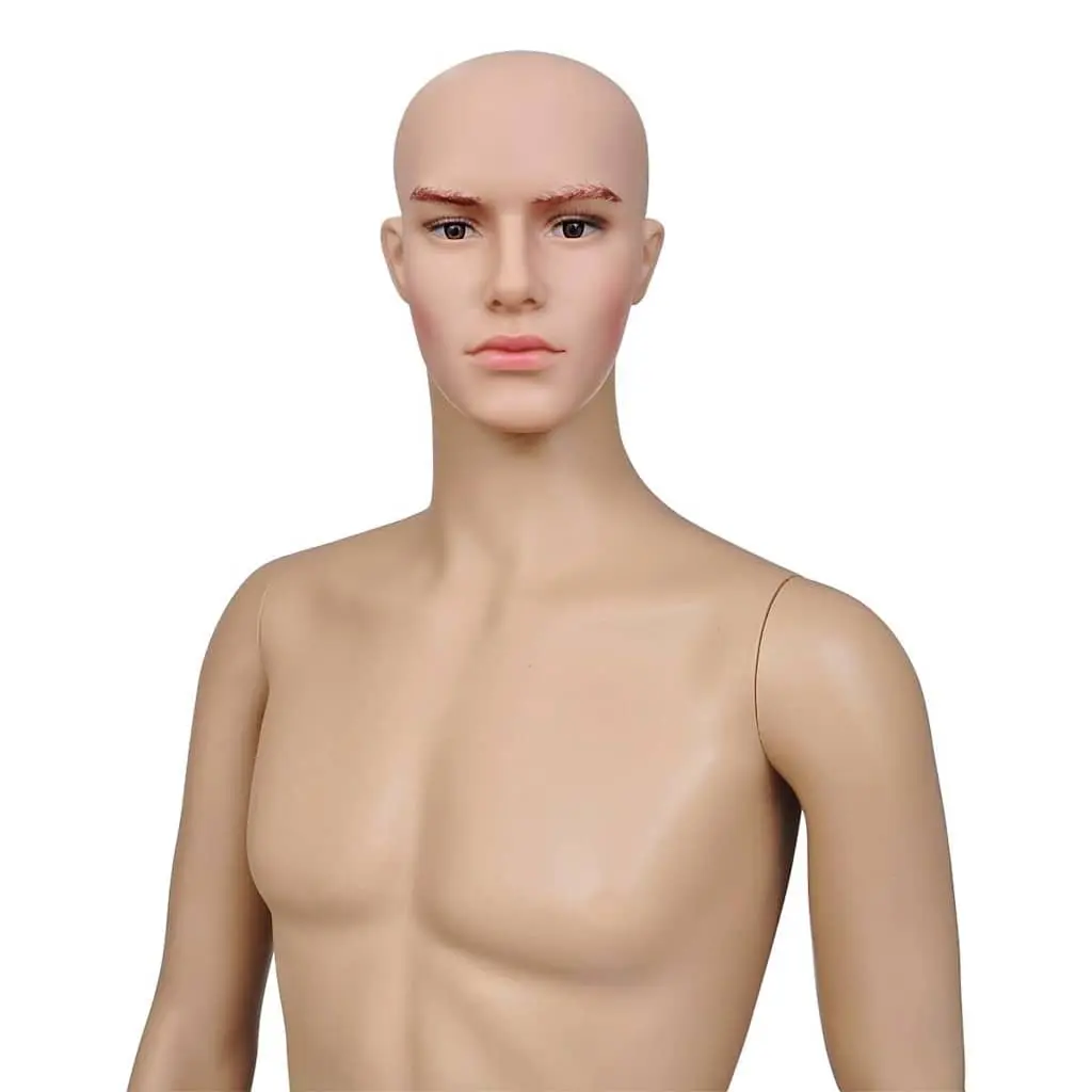 Full-Body Male Mannequin Beige Display Torso with Head Arms Legs for Retail Shop Window