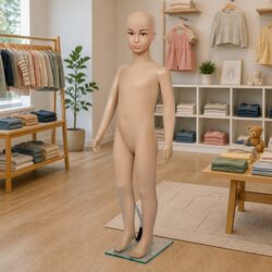 Child Mannequin Display Torso - Beige, Removable Parts