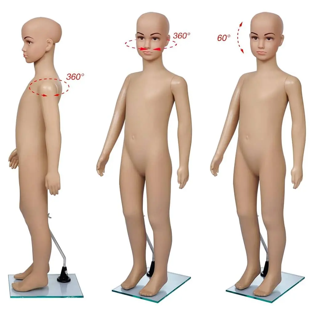 Child Mannequin Display Torso Beige Removable Arms Head Rotating Retail Shop