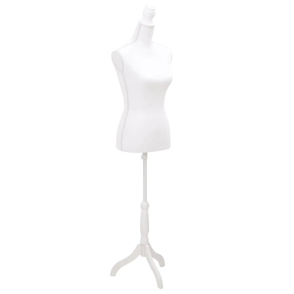 Ladies Dress Form Bust Display Mannequin Adjustable Height White Torso Stand