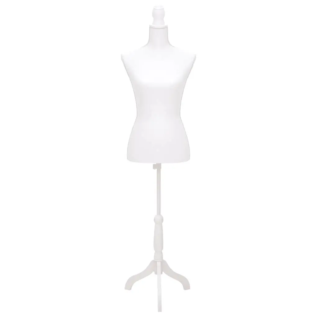 Ladies Dress Form Bust Display Mannequin Adjustable Height White Torso Stand