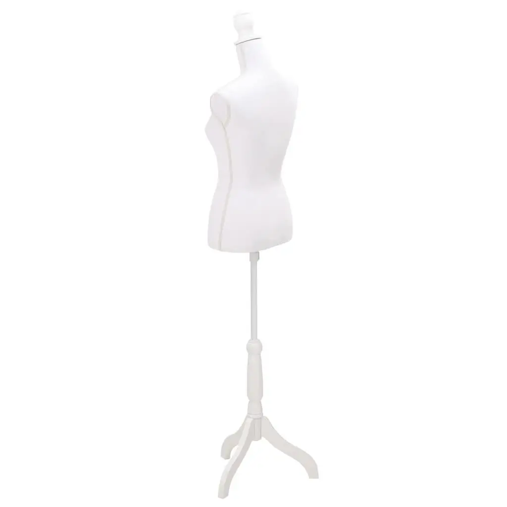 Ladies Dress Form Bust Display Mannequin Adjustable Height White Torso Stand