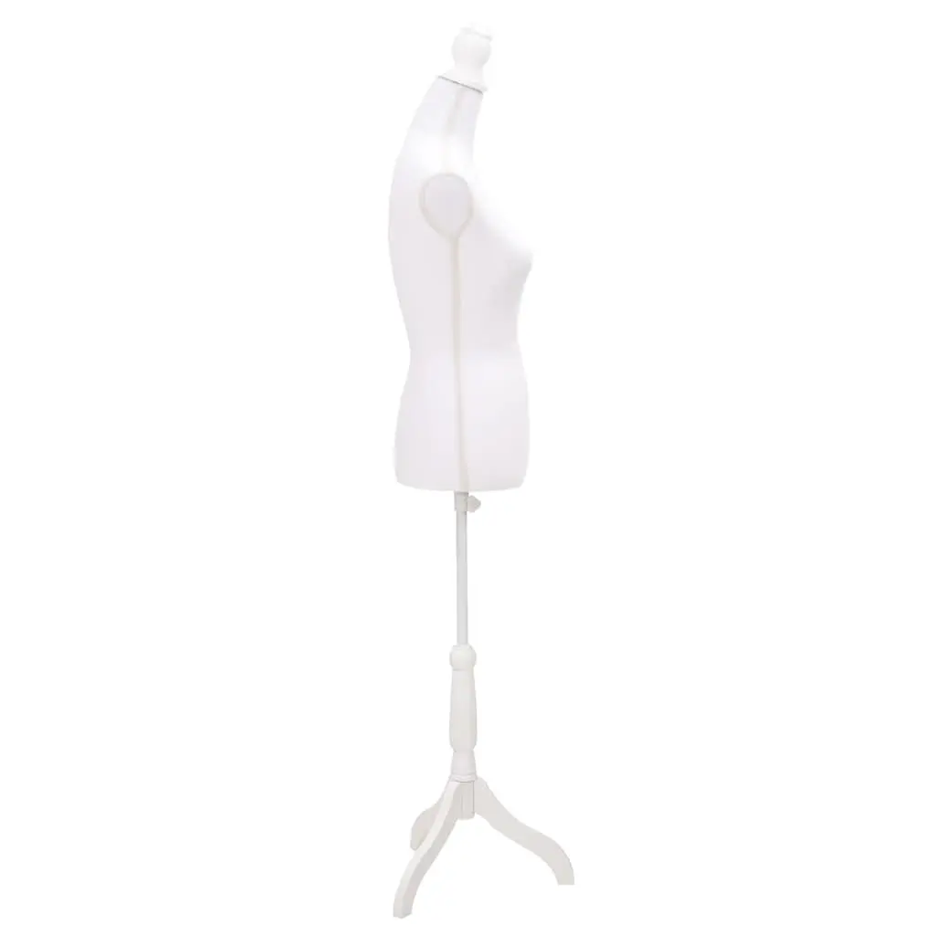 Ladies Dress Form Bust Display Mannequin Adjustable Height White Torso Stand