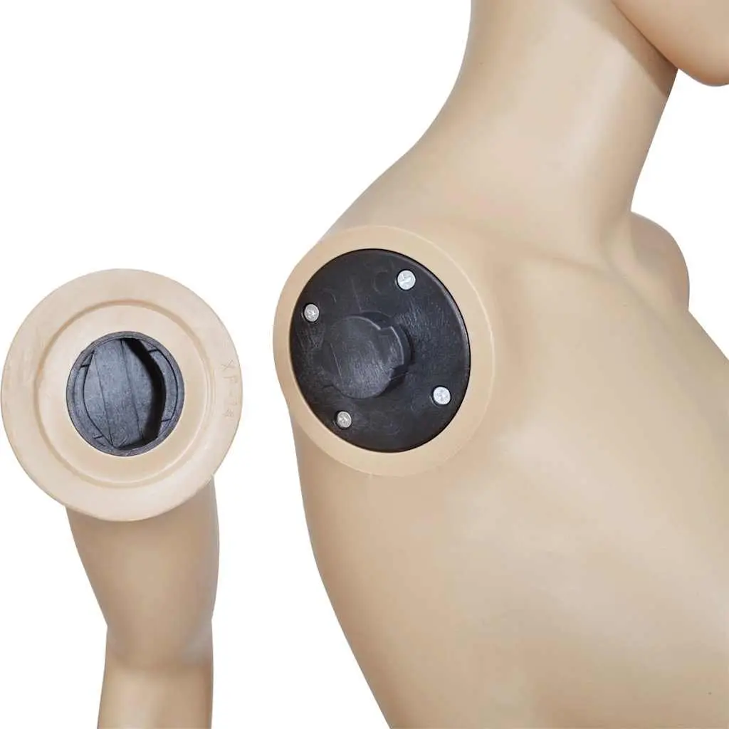 Women Full Body Mannequin Display Torso with Glass Base Stand Beige
