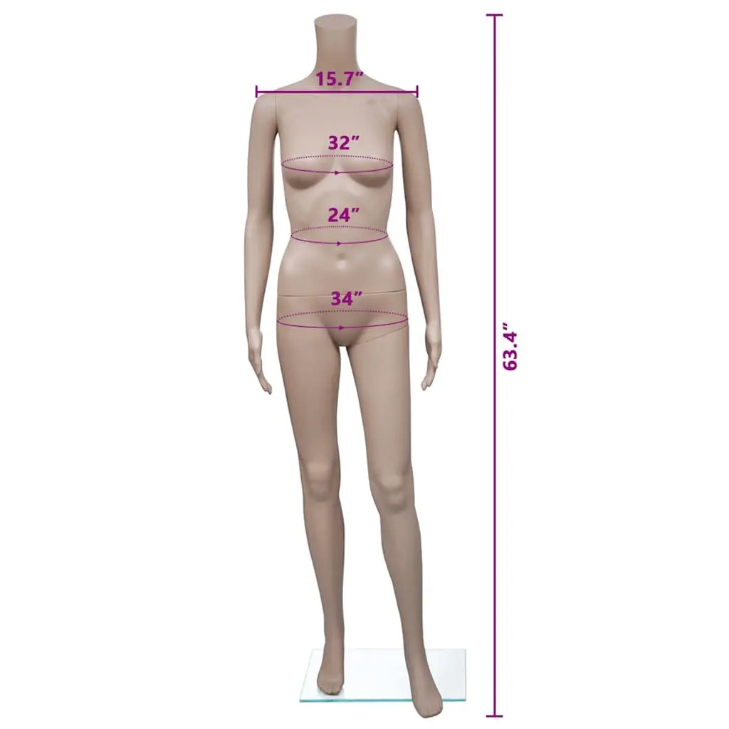Beige Headless Female Mannequin Display