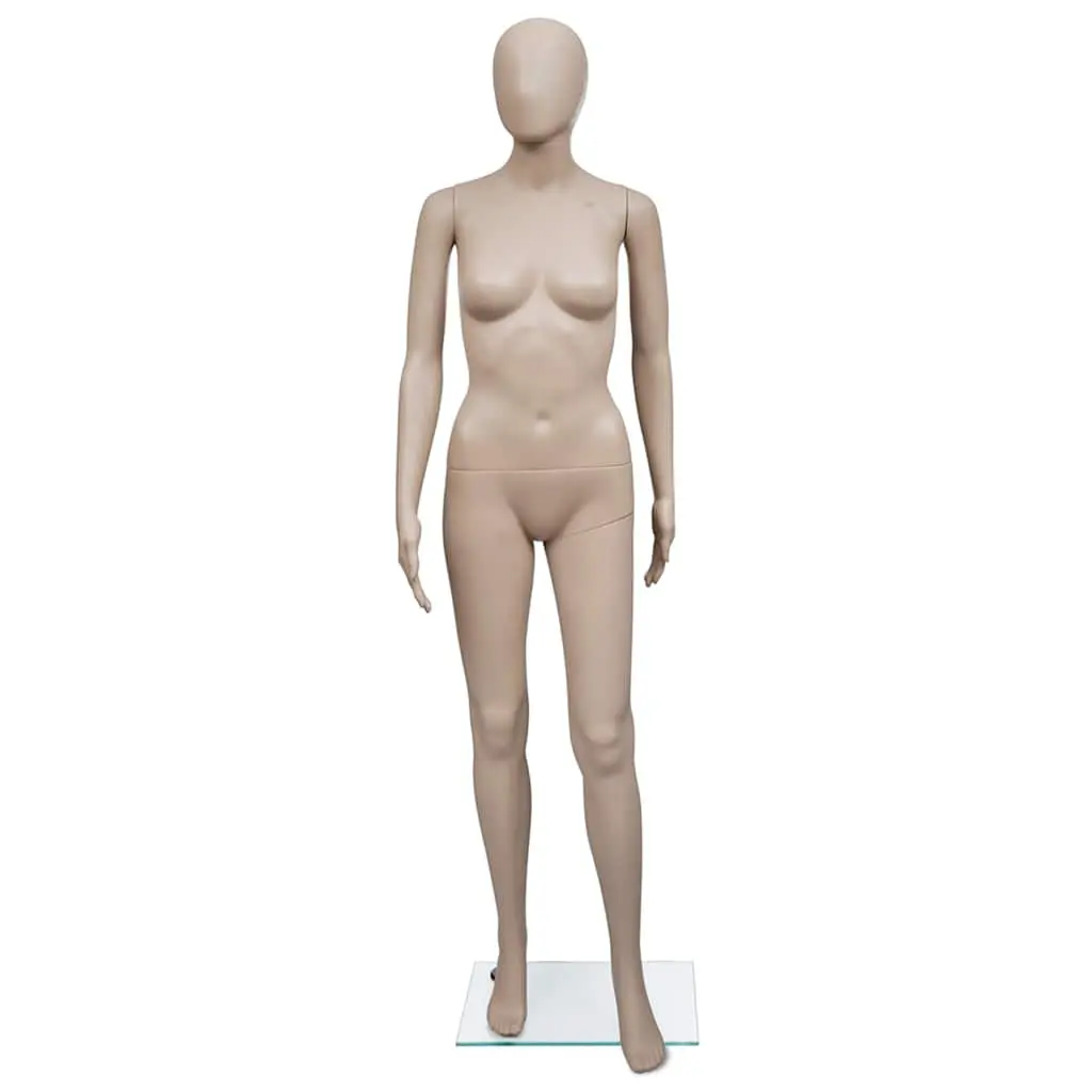 Female Display Mannequin for Fashion Retail 6 Piece Beige Torso with Glass Base Stand