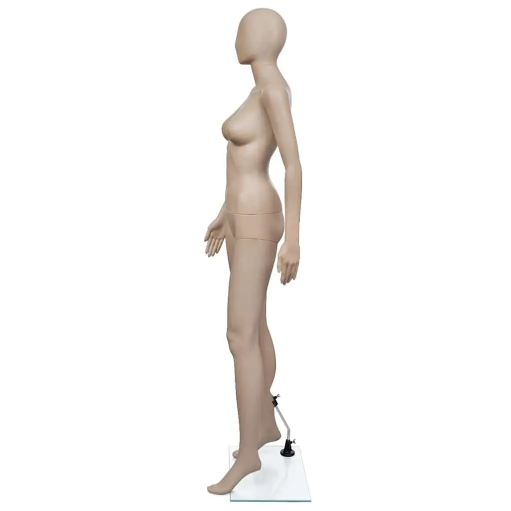 Female Display Mannequin for Fashion Retail 6 Piece Beige Torso with Glass Base Stand