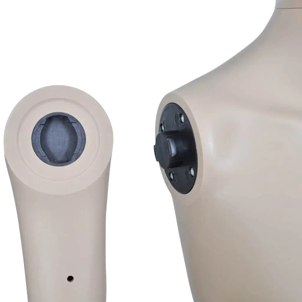 Female Display Mannequin for Fashion Retail 6 Piece Beige Torso with Glass Base Stand