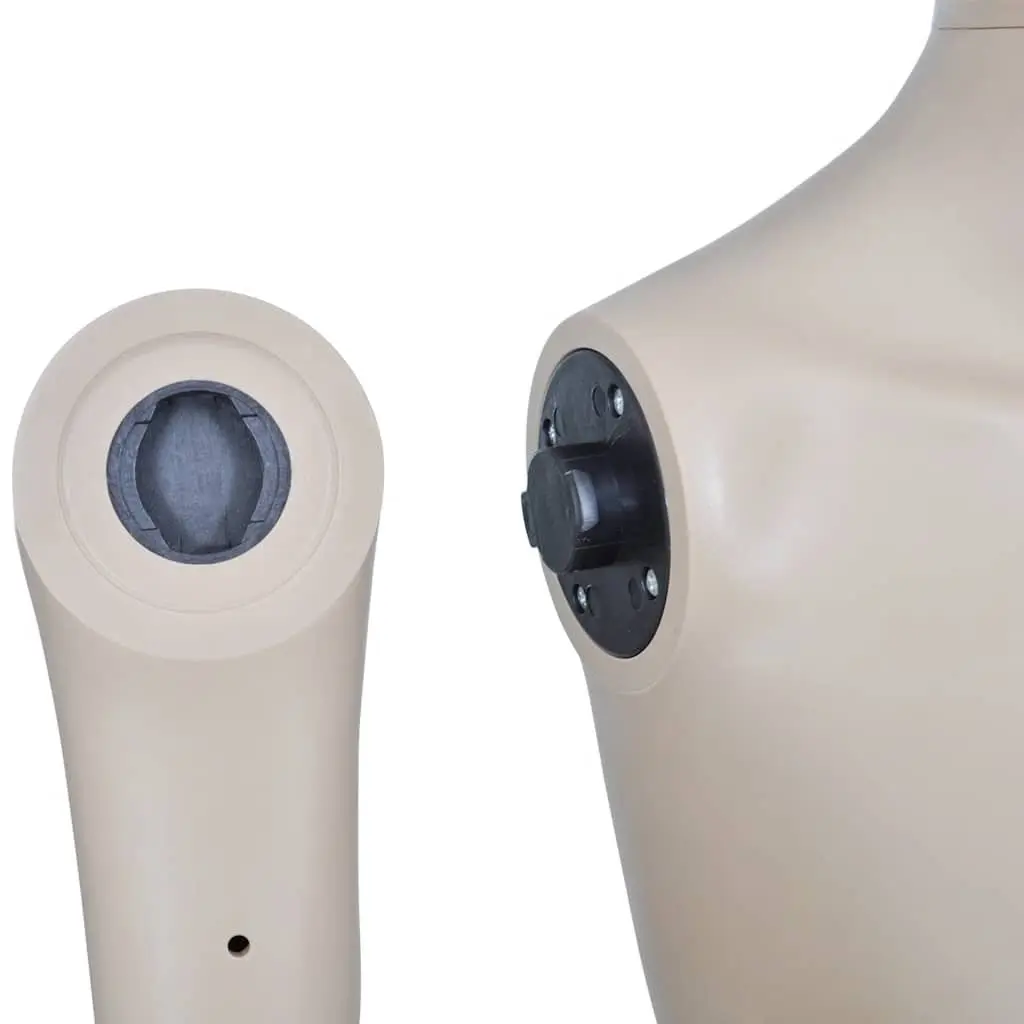 Full-Body Male Mannequin Display Beige 360° Rotatable Head Retail Clothing Dress