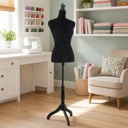 Black Female Dressmaker Dummy with Adjustable Torso
