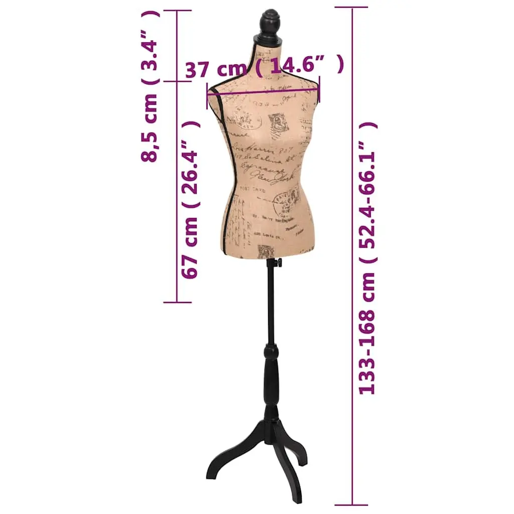 Female Bust Mannequin with Adjustable Height