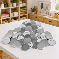 500 Sets of 58mm DIY Pinback Button Parts with Plastic Backs
