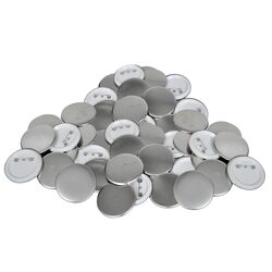 44mm Silver PinBack Button Parts - 500 Pieces for DIY