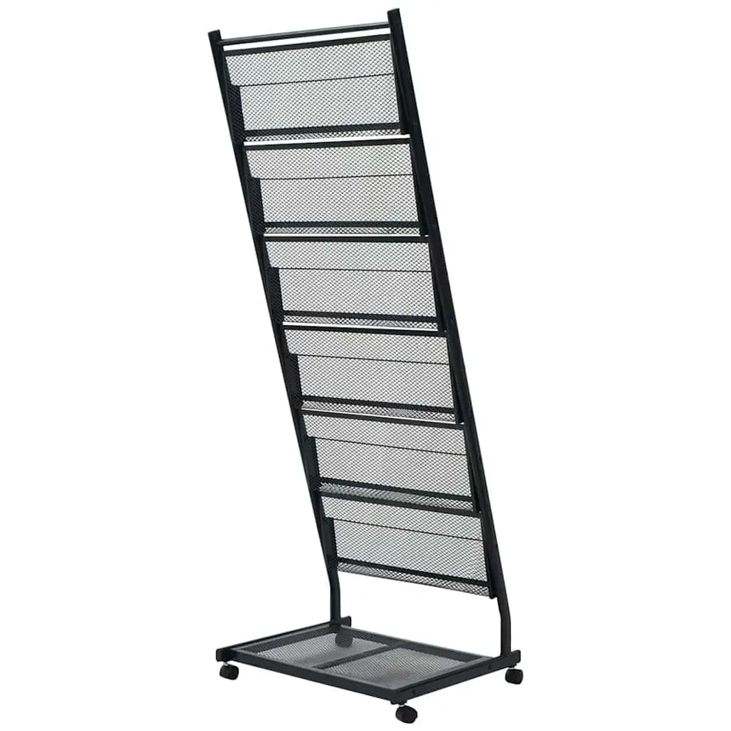 Magazine Rack A4 Display Stand for Office Living Room Bedroom Black 47.5x43x133 cm
