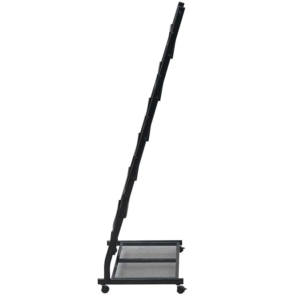 Magazine Rack A4 Display Stand for Office Living Room Bedroom Black 47.5x43x133 cm