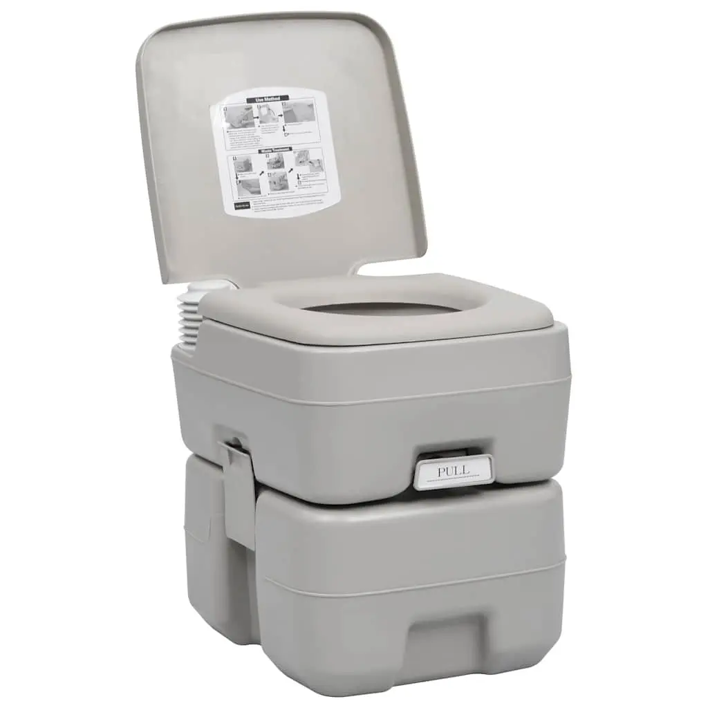 Portable Camping Toilet with Grey Finish