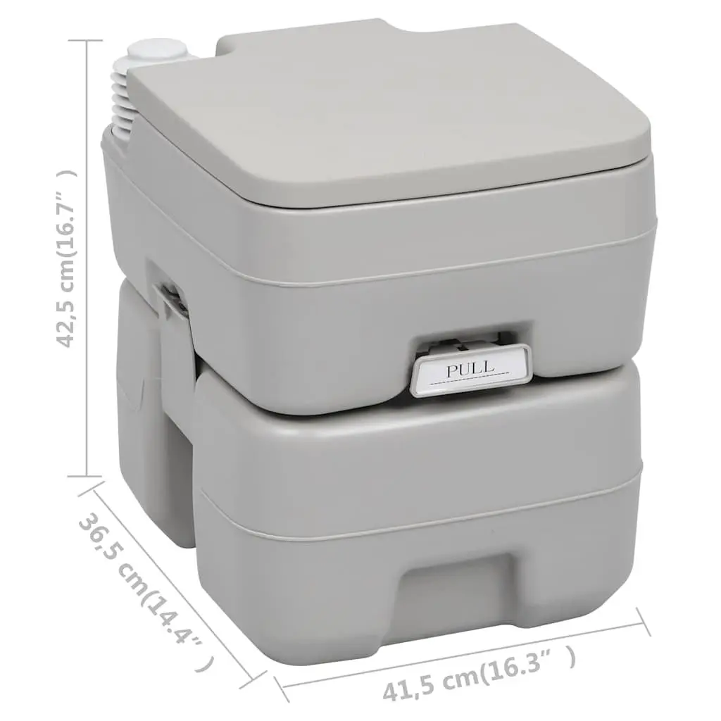 Portable Camping Toilet with Grey Finish