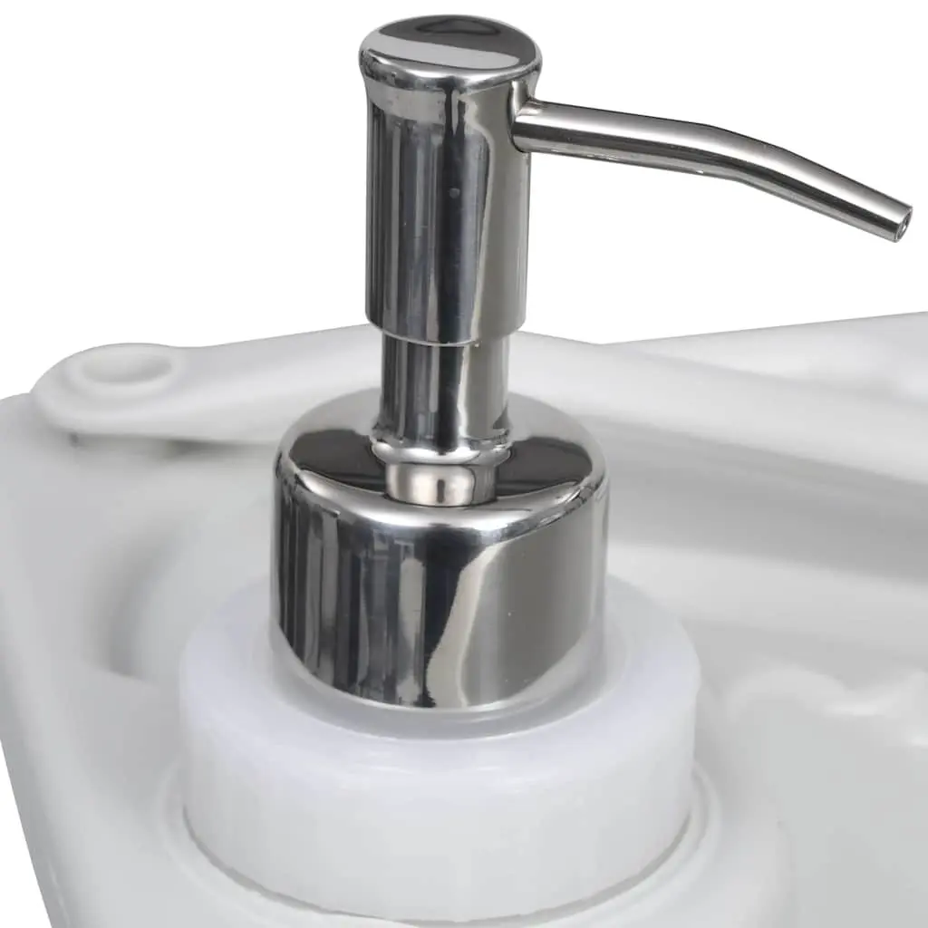 Portable Camping Toilet Handwash Stand Set Grey Outdoor 20 Litre Waste Tank 10 Litre Fresh Water Tank 17 Litre Handwash Tank