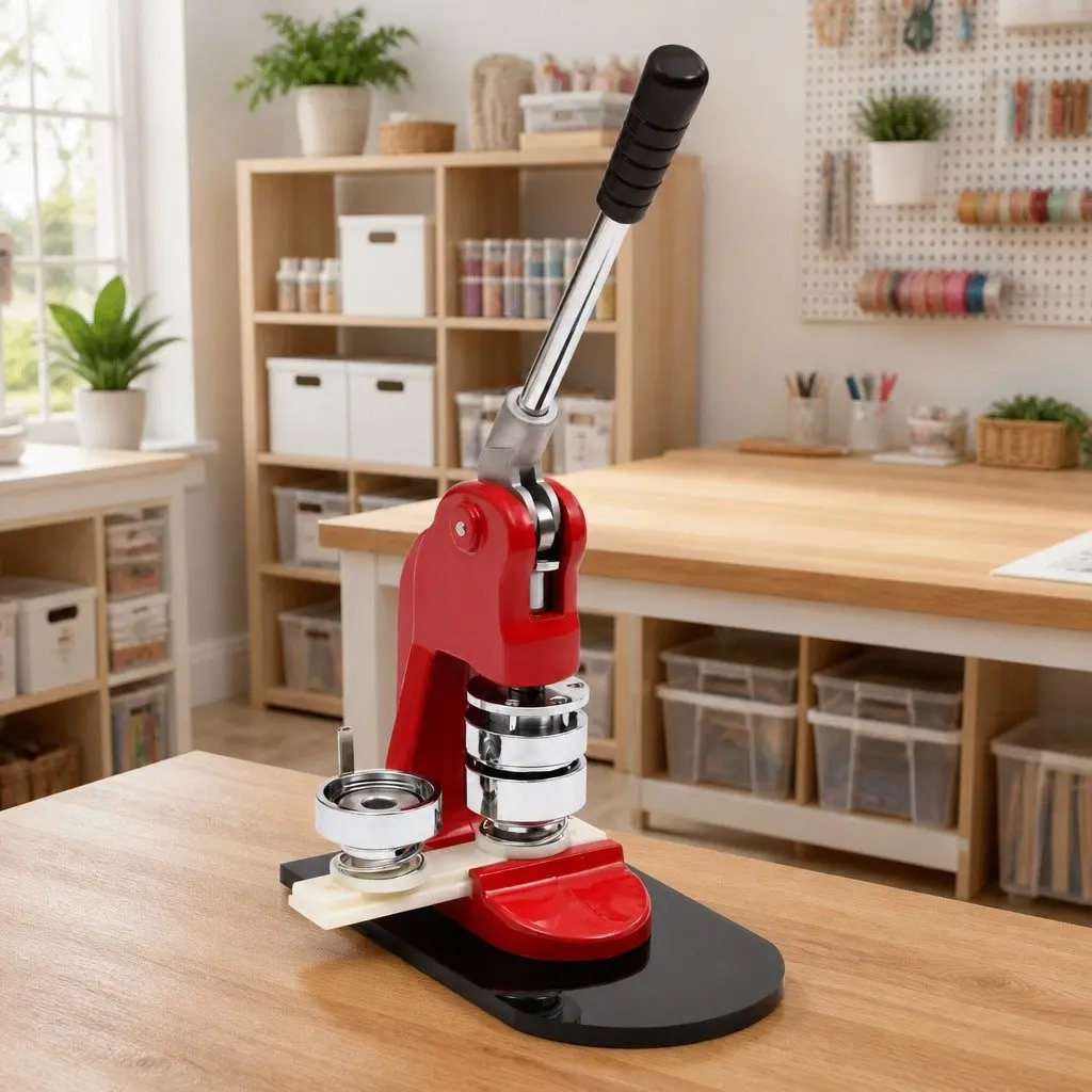 37mm Circle Cutter Button Maker Machine in Red