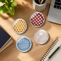 Button Badge Kit 100 Sets 44mm Round Pinback Acrylic DIY Craft Clear Transparent