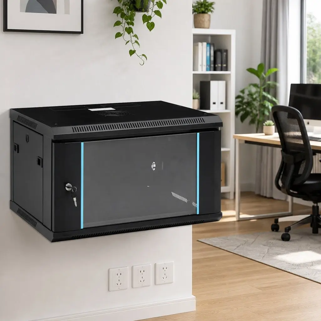 6U Wall Mounted Network Cabinet 19" IP20 600x450x350mm Data Server Rack