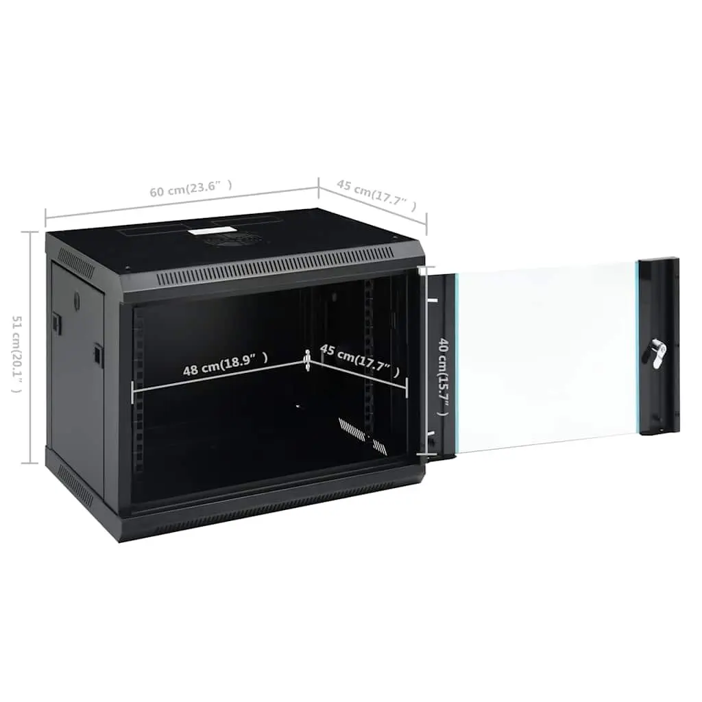 9U Wall Mounted Network Cabinet for Home or Office 600x450x510mm